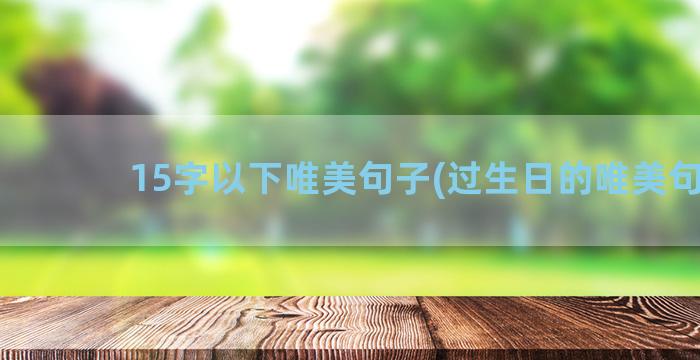 15字以下唯美句子(过生日的唯美句字)