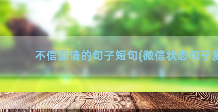 不信爱情的句子短句(微信状态句子爱情)