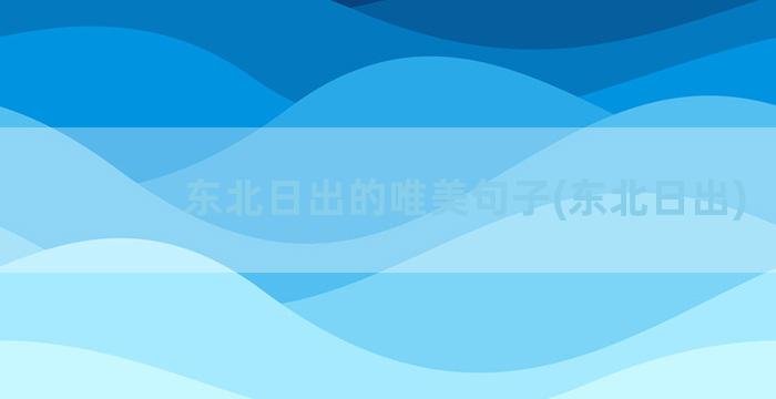 东北日出的唯美句子(东北日出)