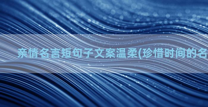 亲情名言短句子文案温柔(珍惜时间的名言短句子)