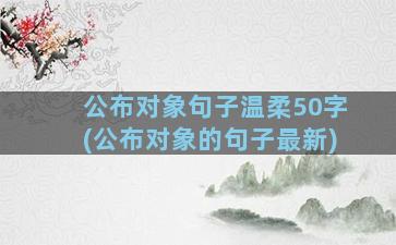 公布对象句子温柔50字(公布对象的句子最新)