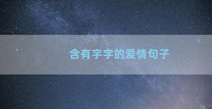 含有宇字的爱情句子