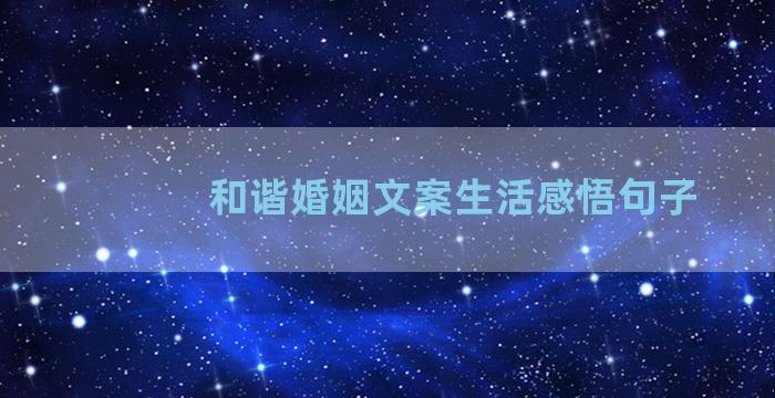 和谐婚姻文案生活感悟句子