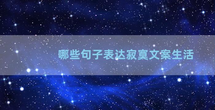 哪些句子表达寂寞文案生活