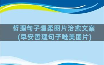 哲理句子温柔图片治愈文案(早安哲理句子唯美图片)