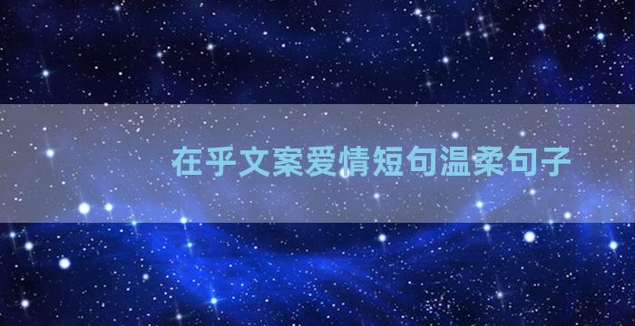 在乎文案爱情短句温柔句子