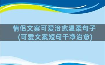 情侣文案可爱治愈温柔句子(可爱文案短句干净治愈)