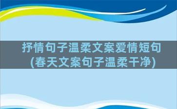 抒情句子温柔文案爱情短句(春天文案句子温柔干净)