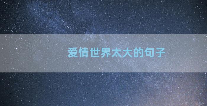 爱情世界太大的句子