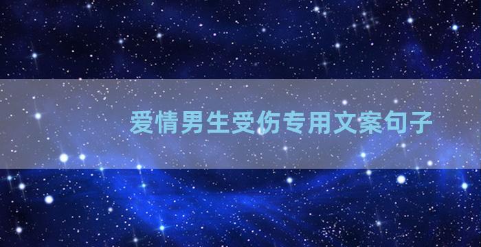 爱情男生受伤专用文案句子