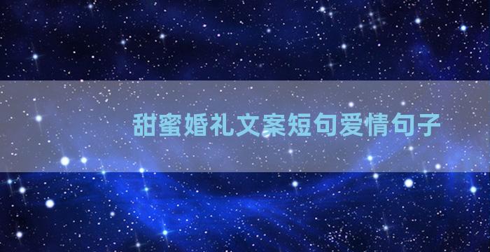 甜蜜婚礼文案短句爱情句子