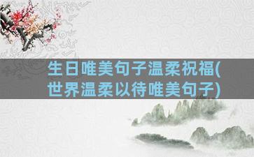 生日唯美句子温柔祝福(世界温柔以待唯美句子)