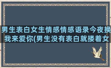 男生表白女生情感情感语录今夜换我来爱你(男生没有表白就搂着女生肩膀)