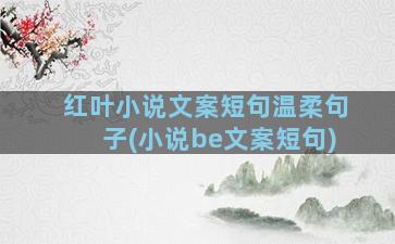 红叶小说文案短句温柔句子(小说be文案短句)