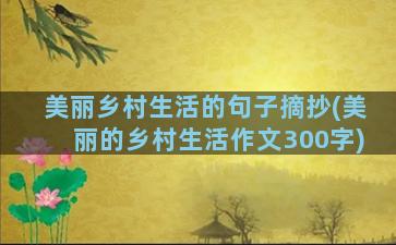 美丽乡村生活的句子摘抄(美丽的乡村生活作文300字)