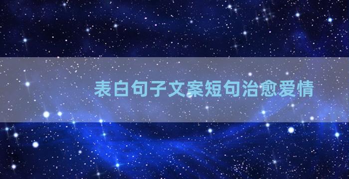 表白句子文案短句治愈爱情