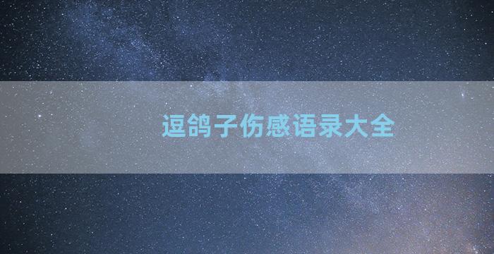 逗鸽子伤感语录大全