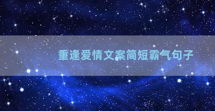 重逢爱情文案简短霸气句子